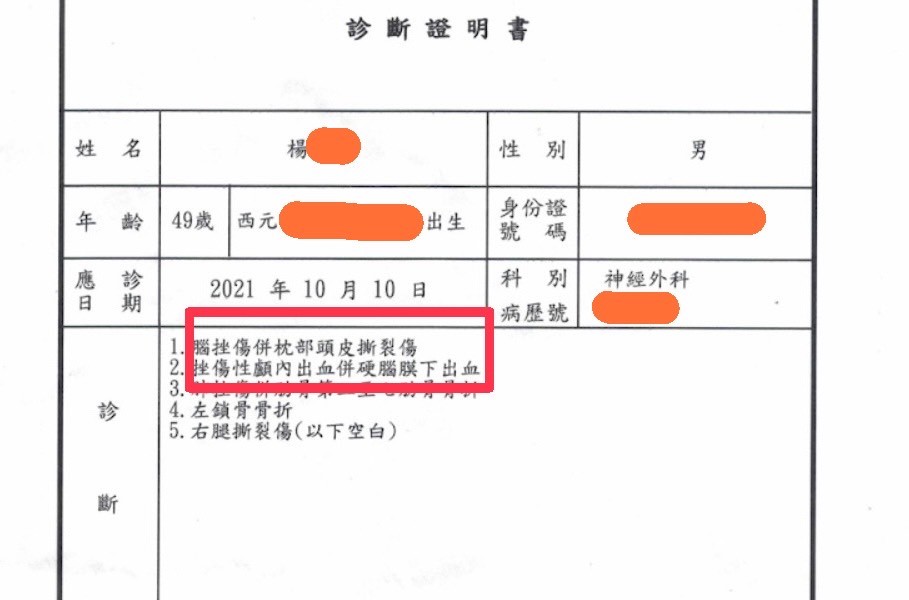 案例 楊先生 車禍腦傷可怕，不爭取權益更可怕